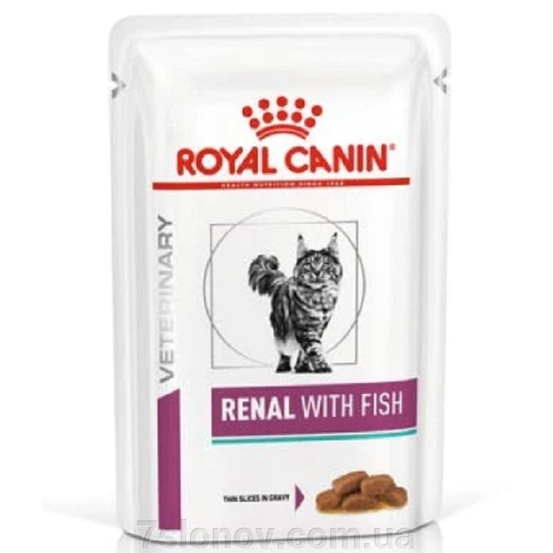 Корм для котів із хворобами нирок Renal With Fish зі шматочками риби у соусі 85 г Royal Canin від компанії Інтернет Ветаптека 7 слонів - фото 1