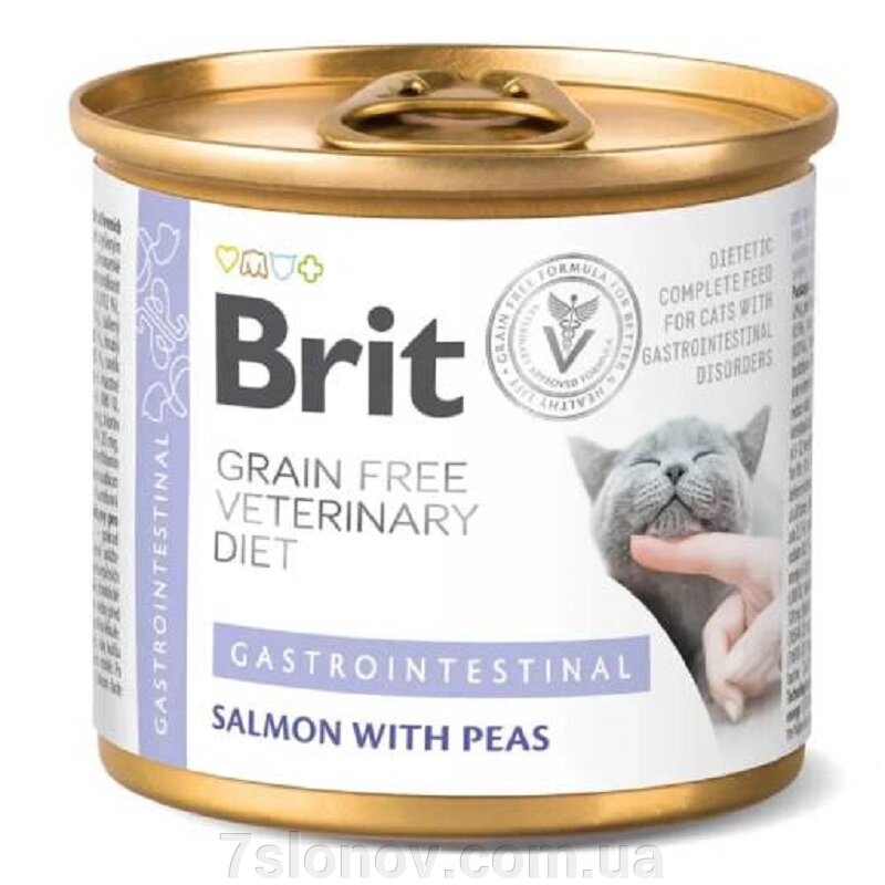 Корм для котів із захворюваннями ШКТ Brit VetDiets  з лососем та горохом 200 г Brit від компанії Інтернет Ветаптека 7 слонів - фото 1