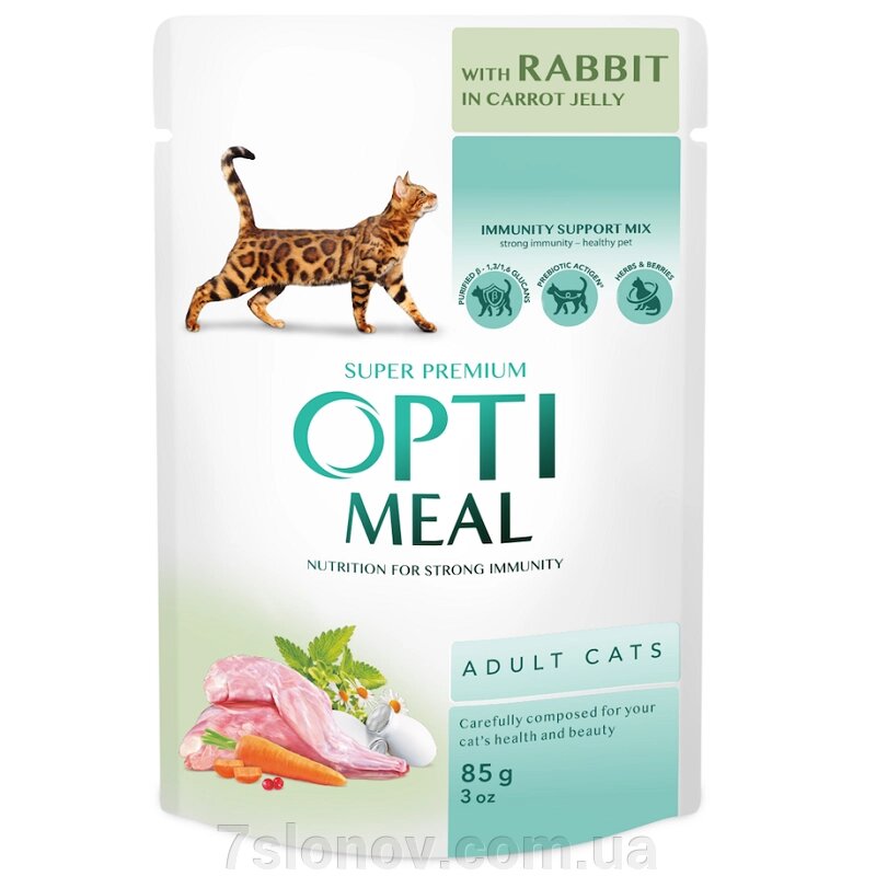 Корм для котів Rabbit Carrot Jelly з кроликом у морквяному желе 85 г Optimeal від компанії Інтернет Ветаптека 7 слонів - фото 1