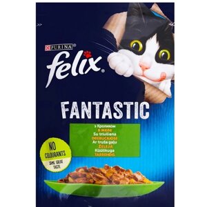 Корм для котів Felix Fantastic з кроликом у желе 85 г Purina