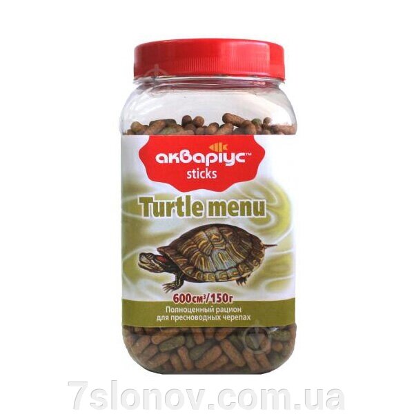 Корм для прісноводних черепах Turtle Menu Sticks палички, що плавають 150 г Акваріус від компанії Інтернет Ветаптека 7 слонів - фото 1