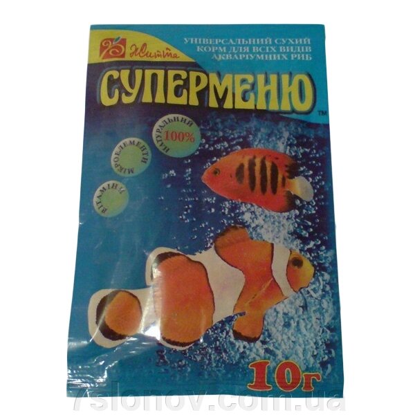 Корм для риб Суперменю 10 гр Київ від компанії Інтернет Ветаптека 7 слонів - фото 1