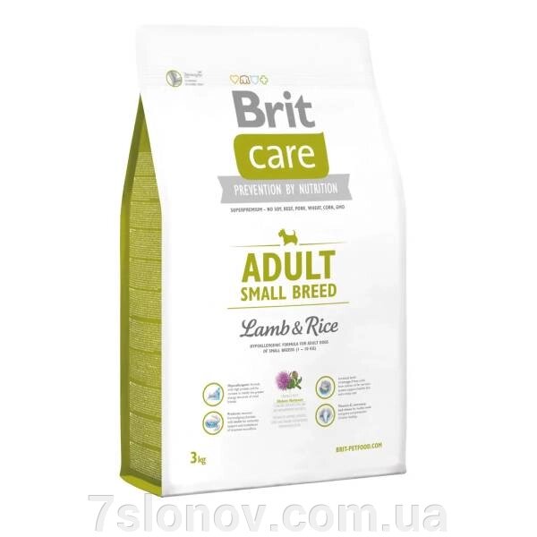 Корм для собак Брит вагою до 10 кг Brit Care Adult Small Breed Lamb and Rice 3кг від компанії Інтернет Ветаптека 7 слонів - фото 1