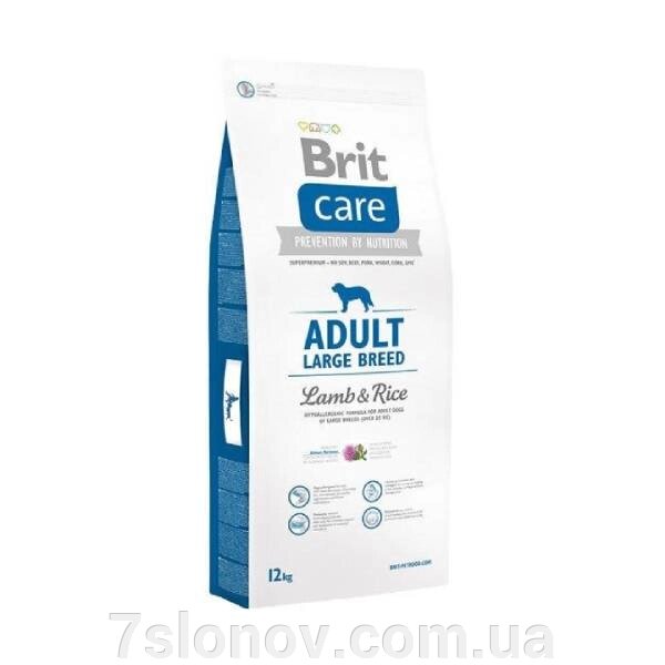 Корм для собак Брит вагою від 25 кг Brit Care Adult Large Breed Lamb and Rice від компанії Інтернет Ветаптека 7 слонів - фото 1