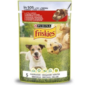 Корм для собак Friskies Dog Adult шматочки яловичини з картоплею у підливі 100 г Purina