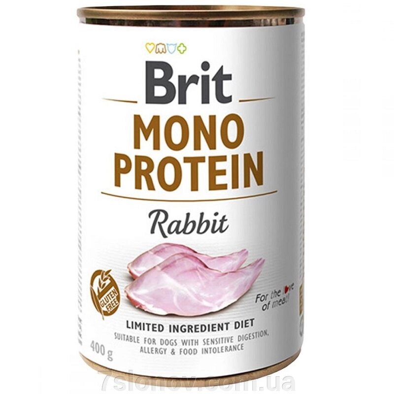 Корм для собак із чутливим травленням Mono Protein Dog із кроликом 400 г Brit від компанії Інтернет Ветаптека 7 слонів - фото 1