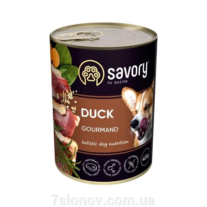 Корм для собак Саворі SAVORY Adult Duck консерва з качкою 400 г від компанії Інтернет Ветаптека 7 слонів - фото 1