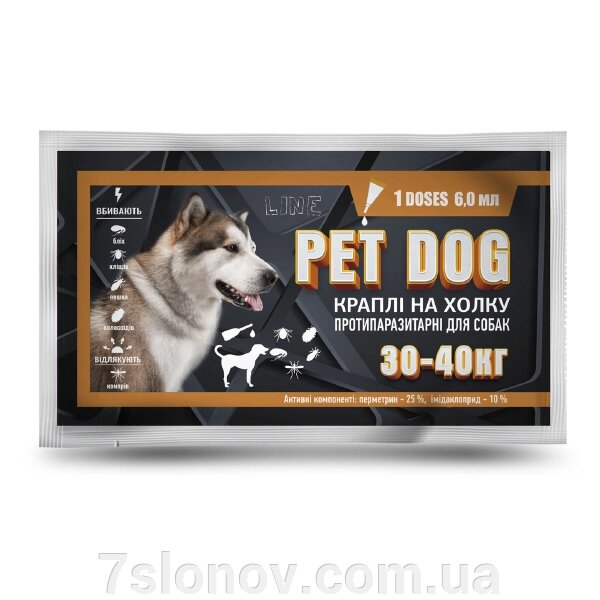 Краплі на загривку Pet Dog для собак 30-40 кг №1*6 мл Круг від компанії Інтернет Ветаптека 7 слонів - фото 1
