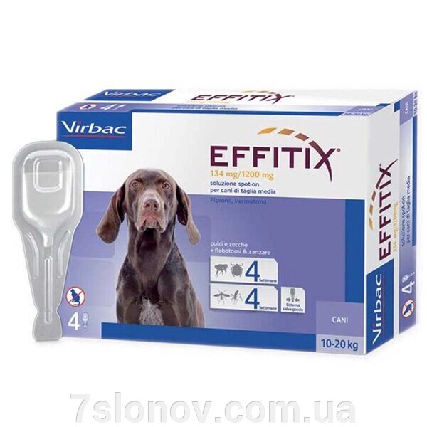 Краплі від бліх та кліщів для собак 10-20 кг Ефітікс спот він Virbac від компанії Інтернет Ветаптека 7 слонів - фото 1