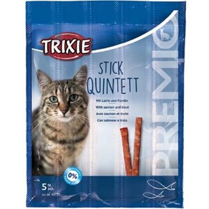 Ласощі для котів Premio Stick Quintett c лососем та фореллю 5 шт по 5 гр Trixie 42725