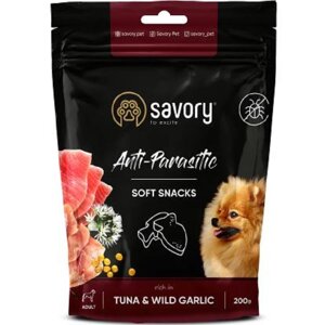 Ласощі для собак Anti Parasitic Soft Snack з антипаразитарним ефектом з тунцем та диким часником 200 г Savory