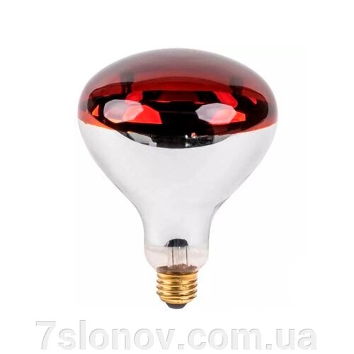 Лампа ІЧ для обігріву тварин 150 W 240 V  LuxLight IR R125 тверде скло червоний Китай від компанії Інтернет Ветаптека 7 слонів - фото 1