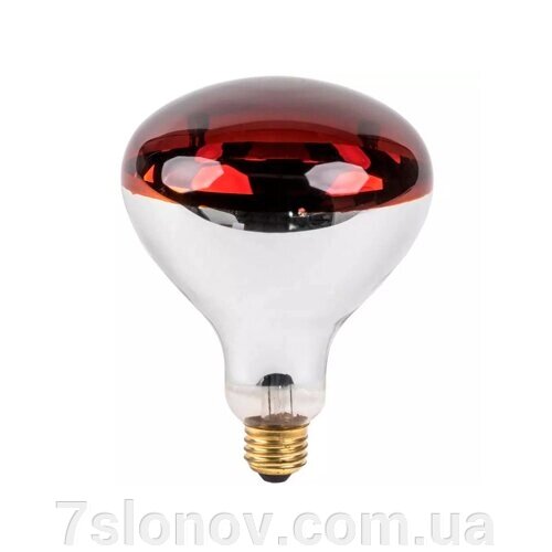 Лампа ІЧ для обігріву тварин 175 W 240 V  LuxLight IR R125 тверде скло червоний Китай від компанії Інтернет Ветаптека 7 слонів - фото 1