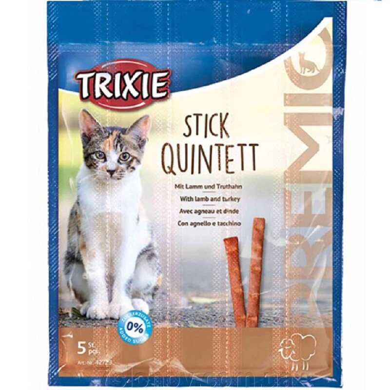 Ласощі для котів Premio Stick Quintet c ягня і індичкою 5 шт по 5 гр Trixie 42723 від компанії Інтернет Ветаптека 7 слонів - фото 1