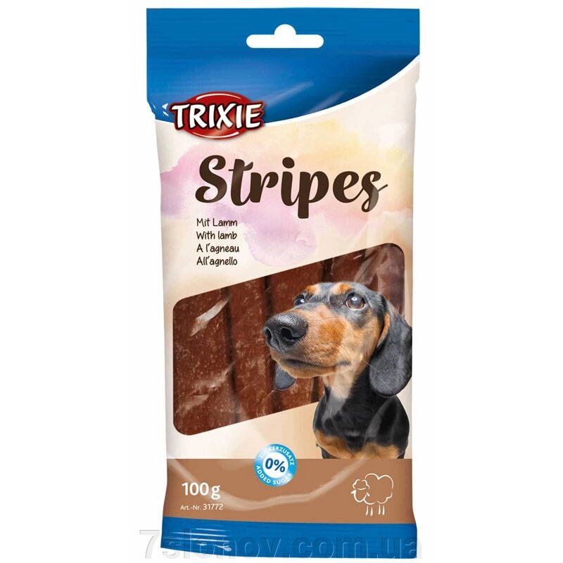 Ласощі для собак Stripes Палички з ягням 100 г Trixie 31772 від компанії Інтернет Ветаптека 7 слонів - фото 1