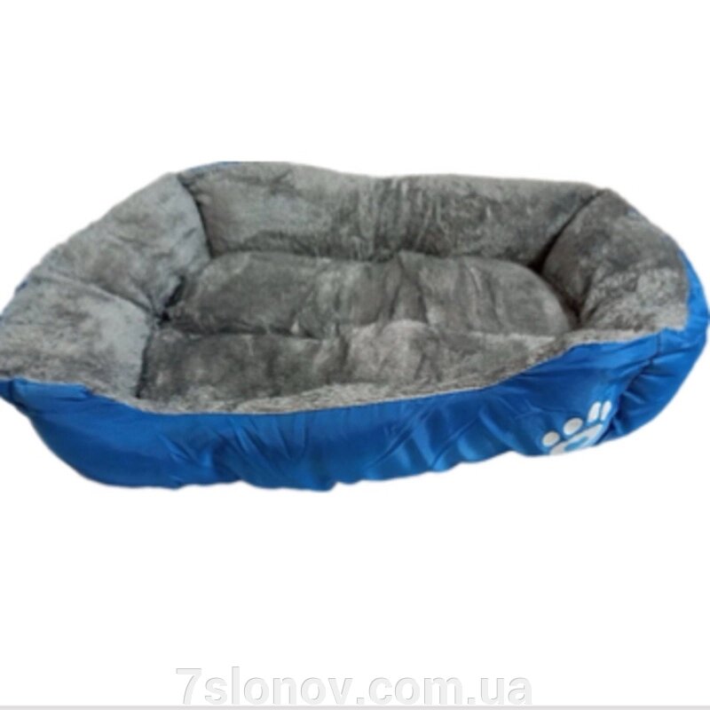 Лежак для дрібних і середніх домашніх тварин Відбиток лапки синій 53*45*12 см від компанії Інтернет Ветаптека 7 слонів - фото 1