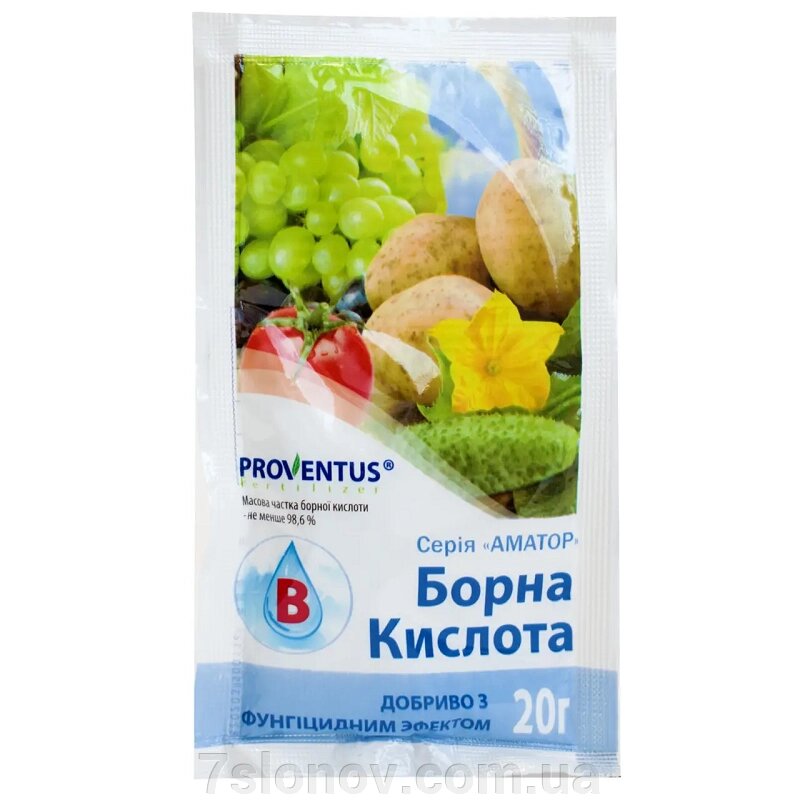 Мінеральне добриво Борна кислота 20 г Провентус від компанії Інтернет Ветаптека 7 слонів - фото 1