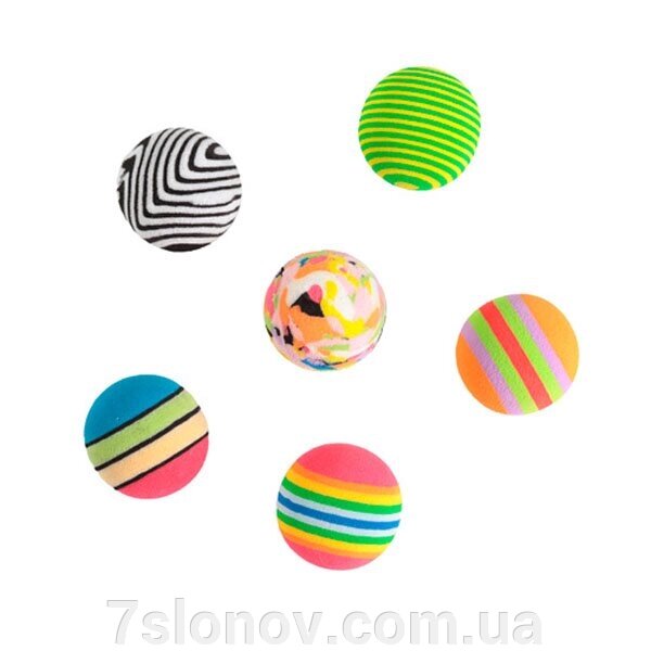 Набір іграшок для кішки 6 кольорових кульок XW530 від компанії Інтернет Ветаптека 7 слонів - фото 1