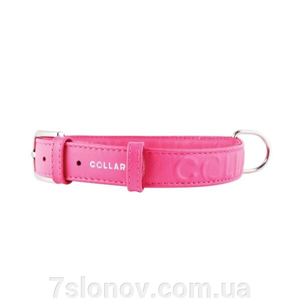 Нашийник Collar Glamour з об'ємним написом ширина 25 мм довжина 38-49 см рожевий 3457 7 від компанії Інтернет Ветаптека 7 слонів - фото 1