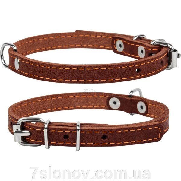 Нашийник CoLLar одинарний коричневий 10 мм 22-30 см 00156 від компанії Інтернет Ветаптека 7 слонів - фото 1