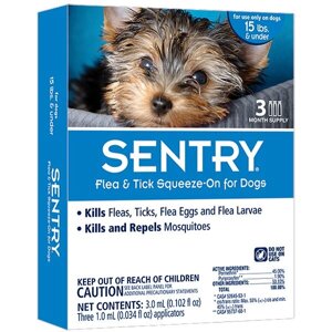 Сентрі краплі для собак до 7 кг від бліх, кліщів, комарів №1*1 мл Sentry