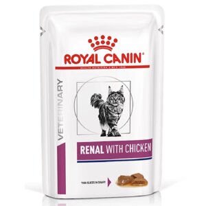 Корм для котів із хворобами нирок Renal Feline Chicken зі шматочками курки у соусі 85 г Royal Canin