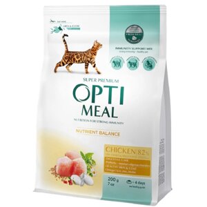 Сухий корм для дорослих котів Chicken із куркою 200 г Optimeal