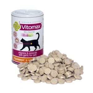 Вітаміни Vitomax Бреверс для кішок з пивними дріжджами з часником 300 таблеток 200046 в Харківській області от компании Интернет Ветаптека 7 слонов