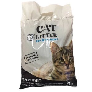 Наповнювач для котячого туалету бентонітовий великий 3,5-5 мм 5 кг №5 Cat Litter