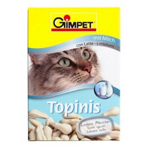 Витамины для кошек Джимкет Топинис 190 шт молоко