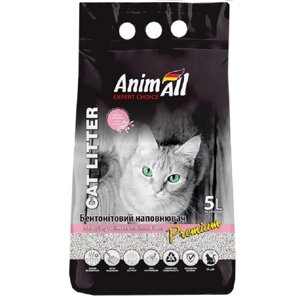 Наповнювач для котячого туалету Premium Classic білий бентонітовий з ароматом дитячої пудри 5 л AnimAll