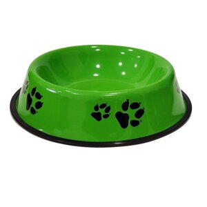 Миска для собак нержавіюча сталь зелена 0,2 л 18 см