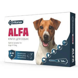 Краплі на загривку Vitomax Alfa для собак 4 - 10 кг №1 Vitomax в Харківській області от компании Интернет Ветаптека 7 слонов
