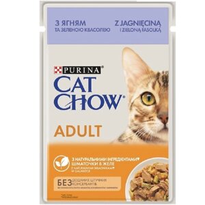 Корм для котів Adult з ягням та зеленою квасолею в желе 85 г Purina