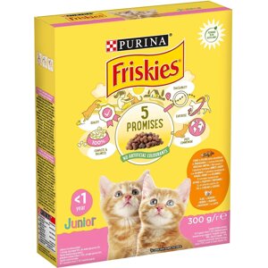 Сухий корм для кошенят Friskies Junior з куркою молоком та овочами 300 г Purina