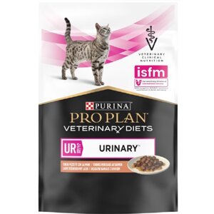 Корм для котів Pro Plan Veterinary Diets UR Urinary для лікування захворювань сечовивідних шляхів із лососем у соусі 85 г