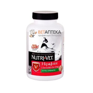 Вітаміни Нутрі-Вет для собак для зв'язування та суглоби Екстра 2-й рівень жувальні таблетки 75 штук Nutri-vet 24743