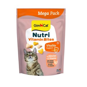 Вітаміни для кішок NUTRI VITAMIN BITES серця з м'ясом курки 425 г GimCat