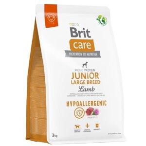 Сухий корм для цуценят великих порід Dog Hypoallergenic Junior Large Breed з ягням 3 кг Brit Care