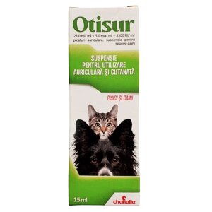 Краплі для собак та кішок Отісур для лікування отитів та дерматитів 15 мл Chanelle