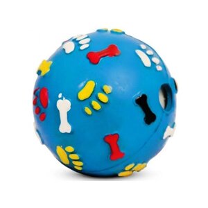 Іграшка м'яч-брязкальце з пищалкою лапки та кісточки 7 см J-15-210