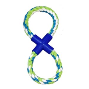 Іграшка для собак Грейфер восьмерка синя канат 26 см Китай