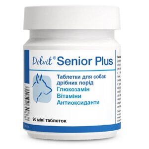 Таблетки Dolvit Senior Plus minii для літніх собак із глюкозаміном №90 Dolfos