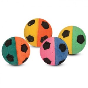 Іграшка для котів М'яч зефірний футбольний двоколірний колір в асортименті 4,5 см FOX