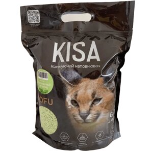 Наповнювач для котячих туалетів соєвий Kisa Tofu Green Tea Mint з ароматом зеленого чаю та м'яти 2,6 кг 6 л AnimAll