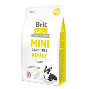 Сухий корм для собак Mini Grain Free Adult Lamb з ягням 2 кг Brit Care