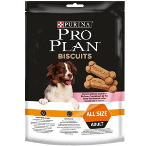 Ласощі для собак Biscuits Adult All Size Salmon and Rice печиво з лососем та рисом 400 г Purina Pro Plan