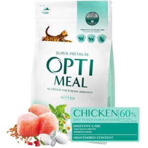 Сухий корм для кошенят Kitten Chicken з м'ясом курки 200 г+200 г акція Optimeal