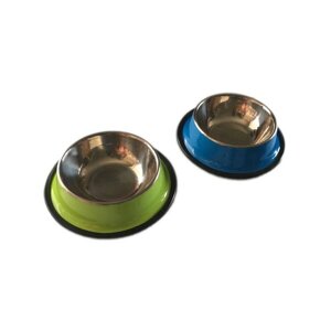 Миска кругла кольорова з нержавіючої сталі для собак 18 см 20-1-5