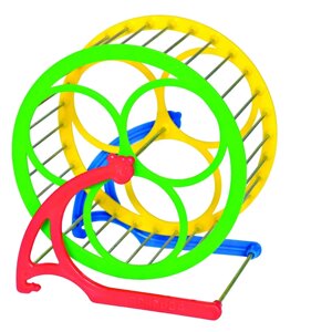 Іграшка для хом'яка Колесо метал та пластик 14 см Природа